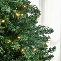 HOMCOM 7ft Pre-Lit Full Douglas Fir Artificial Christmas Tree with Realistic Branches, 700 Warm White LED Lights and 2154 Tips(m-8)
