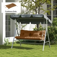 Outsunny 59" Tufted Bench Cushions & Throw Pillows, Replacement Bench Seat Pad, Back & 2 Pillows for Outdoor Furniture, Tan(m-10)