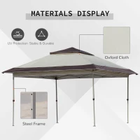 Outsunny 12' x 12' Pop Up Canopy Tent with Netting and Carry Bag, Instant Sun Shelter with 137 sq.ft Shade, Tents for Parties, Height Adjustable, for Outdoor, Garden, Patio, Beige(m-9)