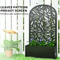 Outsunny Metal Garden Bed with Trellis for Climbing Plants, Freestanding or Wall Mounted Flower Bed for Garden, Patio, Balcony(m-6)