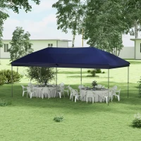 Outsunny 10' x 19' Pop Up Canopy with Easy Up Steel Frame, 3-Level Height Adjustable Event Party Tent with Carrying Bag(m-2)