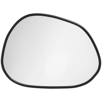 HOMCOM 27.5" x 19.5" Irregular Mirror, Decorative Vanity Mirror with Pine Wood Frame for Bathroom, Living Room, Bedroom, Black(m-9)