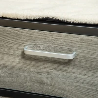 PawHut Elevated Dog Bed, Furniture Style Pet Sofa Couch, Soft Modern Puppy Lounger with Storage Drawer, Cushion, for Medium-sized Animals, Grey(m-8)