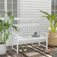 Outsunny 47" Outdoor Wooden Bench, 2-Seater Garden Bench, Fir Wood, For Garden, Poolside, Deck(m-1)