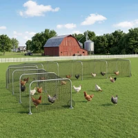 PawHut Extra Long Chicken Run, 354" x 39" Galvanized Steel Chicken Tunnel with Nylon Netting for 10-15 Chickens or Ducks(m-8)