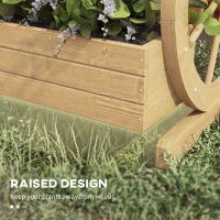 Outsunny Wooden Wagon Planter Box, 3-Tier Raised Garden Bed, for Vegetables Flowers Herbs, 24" x 24" x 22", Natural(m-6)