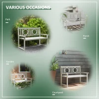 Outsunny 47" Outdoor Wooden Bench, 2-Seater Garden Bench, Fir Wood, For Garden, Poolside, Deck(m-6)