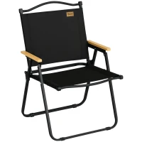Outsunny Camping Chair, Lightweight Folding Chair, Portable Armchair, Excellent for Festivals, Fishing, Black(m-9)