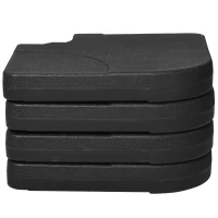 Outsunny 4 Piece Umbrella Base Stand w/ U Locking, 132 lb Capacity Water or 172 lb Capacity Sand, Black(m-10)