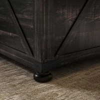 HOMCOM Farmhouse Coffee Table with Storage, Large Square Coffee Table for Living Room Furniture, Wooden Center Table(m-9)