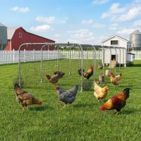PawHut Extra Long Chicken Run, 354" x 39" Galvanized Steel Chicken Tunnel with Nylon Netting for 10-15 Chickens or Ducks(m-9)