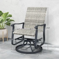 Outsunny Wicker Rattan Swivel Patio Glider Chair Set of 2, Outdoor Glider Chair with Steel Frame, High Back, Armrests, Yellow(m-3)