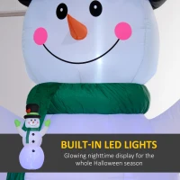 Outsunny 10FT Christmas Inflatables Cheerful Snowman in Black Hat, Blow Up Outdoor Christmas Decorations with LED Yard Display(m-4)