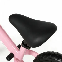 Qaba Balance Bike, Baby Bike with Lighting Wheels, Adjustable Seat and Handlebar, Steering for 2-5 Years Old, Pink(m-11)