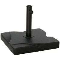 Outsunny 44lbs Square Cement Patio Umbrella Base Stand, Outdoor Garden Parasol Base Umbrella Weight Stand Holder Fits Φ1.3", Φ1.5" and Φ2.0" Pole - Black(m-2)