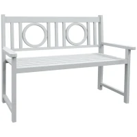 Outsunny 47" Outdoor Wooden Bench, 2-Seater Garden Bench, Fir Wood, For Garden, Poolside, Deck(m-11)