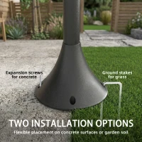 Outsunny 74" 3-Head Solar Lamp Post Light, Waterproof LED Solar Light Posts with Automatic Dusk-to-Dawn Sensor, IP44 Waterproof(m-7)