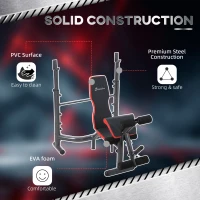 Soozier Heavy Duty Weight Multi-Function Workout Bench with Preacher Curl, Strength Exercise Starter Kit Develops Legs, Arms, and Core Muscles(m-6)