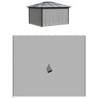 Outsunny Gazebo Curtains, 10' x 10' Universal Replacement Privacy Curtain, 4-Panels Sidewall with Hooks/C-Rings, Light Grey(m-11)