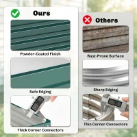Outsunny Galvanized Raised Garden Bed, 4' x 4' x 1' Metal Planter Box, for Growing Vegetables, Flowers, Herbs, Succulents, Green(m-5)