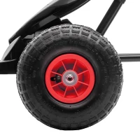 Aosom Pedal Go Kart w/ Adjustable Seat, Rubber Wheels Shock Absorb, Red(m-10)