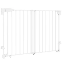 PawHut 29"-44" Wide Dog Gate, 29" H, Pet Gate with Auto-Close, Single Hand Operation, Wall-Mounted, No-Threshold Design(m-2)