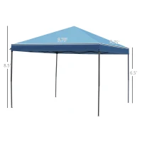 Outsunny 10' x 10' Pop Up Canopy Tent with Netting, Instant Gazebo, Ez up Screen House Room with Carry Bag, Height Adjustable, for Outdoor, Garden, Patio, Light Blue(m-4)