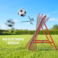 HOMCOM Volleyball Rebounder Net Football Training Aid Kickback Target Play Red(m-5)