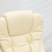 HOMCOM Massage Office Chair, Heated Reclining Computer Chair with 6 Vibration Points, Armrest and Remote, Beige(m-8)
