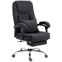 Vinsetto 3D Kneading Massage Office Chair with Reclining, Swivel Fabric Computer Chair with Footrest, Armrest, Black(m-11)