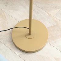 HOMCOM Modern Floor Lamp w/ Steel Frame and Pull Rope Switch, Standing Lamp for Living Room, Bedroom, Office(m-7)