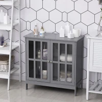 kleankin Contemporary Storage Cabinet, Cupboard Buffet Credenza with 2 Doors for Kitchen, Hallway, Living Room, Gray(m-4)