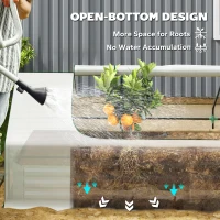 Outsunny 8.6 x 3 x 1ft Metal Planter Box with Mini Greenhouse, Galvanized Raised Garden Bed with Cover, White and Silver(m-6)