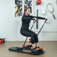 Soozier Foldable Sissy Squat Machine, Hip Thrust Machine with Push Up Stand, Multipurpose Glute Workout Equipment, Black(m-2)