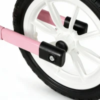 Qaba Balance Bike, Baby Bike with Lighting Wheels, Adjustable Seat and Handlebar, Steering for 2-5 Years Old, Pink(m-12)
