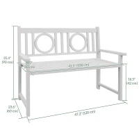 Outsunny 47" Outdoor Wooden Bench, 2-Seater Garden Bench, Fir Wood, For Garden, Poolside, Deck(m-3)