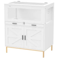 PawHut Hamster Cage with Storage Cabinet, Small Animal Cage with Pull Out Drawer and Acrylic Panels, 30" x 19.5" x 36"(m-1)