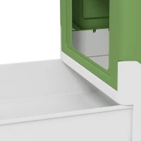 PawHut Top Entry Enclosed Kitty Litter Box with Scoop, Tray, Front Entry, Large Space, Foldable, Portable, Dark Green(m-9)