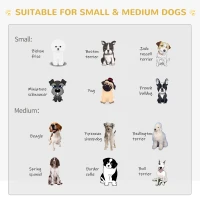PawHut Furniture Style Wood Dog Crate End Table Decorative Dog Cage Kennel Lattice Night Stand with Lockable Door, Grey(m-7)