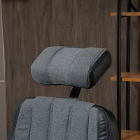 Vinsetto High-Back Home Office Chair 400lbs with Wide Seat, Linen PU High-Back Home Chair, Computer Desk Chair with Adjustable Height, Swivel Wheel, Black/Grey(m-14)