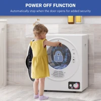 HOMCOM Portable Clothes Dryer 120V/850W, 5 Drying Modes, White(m-6)