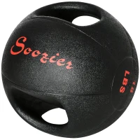 Soozier Medicine Ball with Handles, 18 lbs. Weighted Ball for Exercise, Med Ball for Abs, Core, Strength Training, Balance Training(m-11)