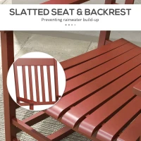 Outsunny Outdoor Rocking Chair Set of 2, Patio Rocking Chair with Smooth Curves, High Density Wooden Rockers for Lawn Garden Porch, Supports Up to 350lbs, Wine Red(m-6)