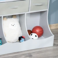 HOMCOM Kids Bookcase Toddler Toy Storage Organizer, Kid’s Bin Storage Unit Children Display Shelf Wardrobe for Toys Clothes Books Bedroom with Drawers, Grey(m-9)