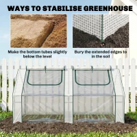 Outsunny 6' x 3' x 3' Portable Greenhouse, Garden Hot House with Two PE/PVC Covers and 2 Roll Up Windows, Clear(m-6)