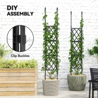 Outsunny Foldable Garden Trellis, 33.5 x 77.6 Inch Lattice Climbing Support Trellis for Garden, DIY Assembly, Black(m-5)