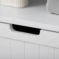 kleankin Bathroom Cabinet Organizer, Freestanding Small Storage Cabinet with Drawer and Adjustable Shelf for Living Room, or Entryway, White(m-9)