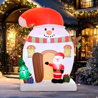 Outsunny 7.5FT Christmas Inflatable Decoration, Xmas Blow Up Decoration with LED Lights for Indoor, Outdoor, Yard, Party(m-10)