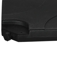 Outsunny 4 Piece Umbrella Base Stand w/ U Locking, 132 lb Capacity Water or 172 lb Capacity Sand, Black(m-11)