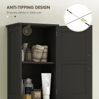 HOMCOM 67" Tall Bathroom Cabinet, Narrow Bathroom Storage Cabinet with Drawer, Barn Doors and Adjustable Shelves, Black(m-7)